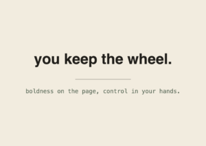 You keep the wheel — card