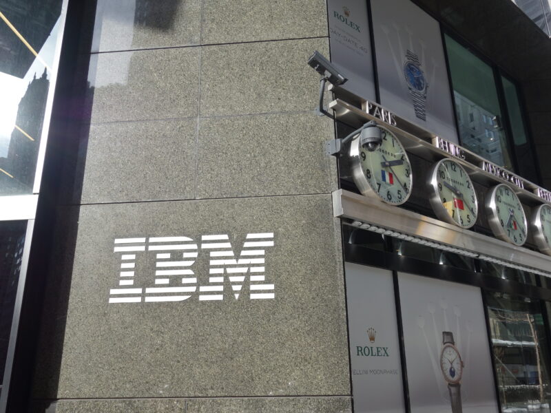 IBM logo on the 590 Madison Avenue building facade