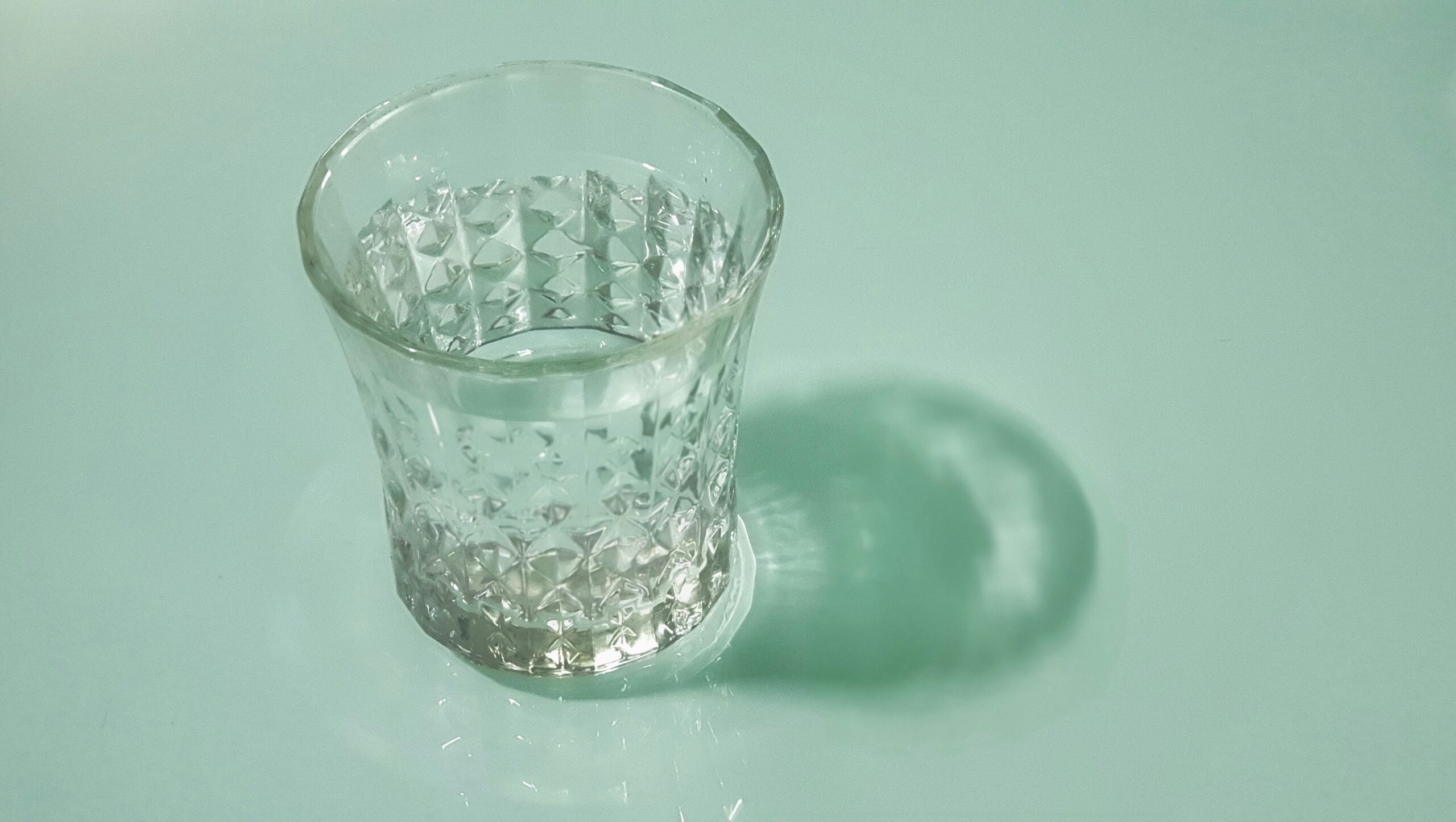 Clear cut-glass cup