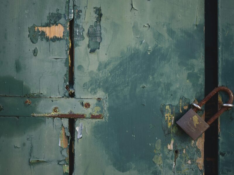 Gray padlock