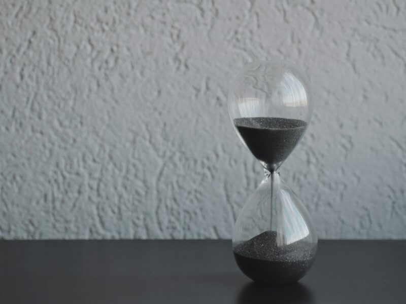 Clear hour glass
